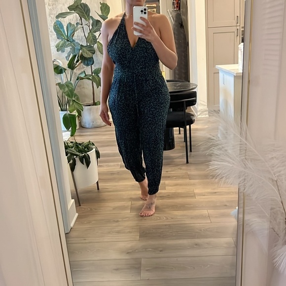 Leopard Halter Jumpsuit - Picture 1 of 6